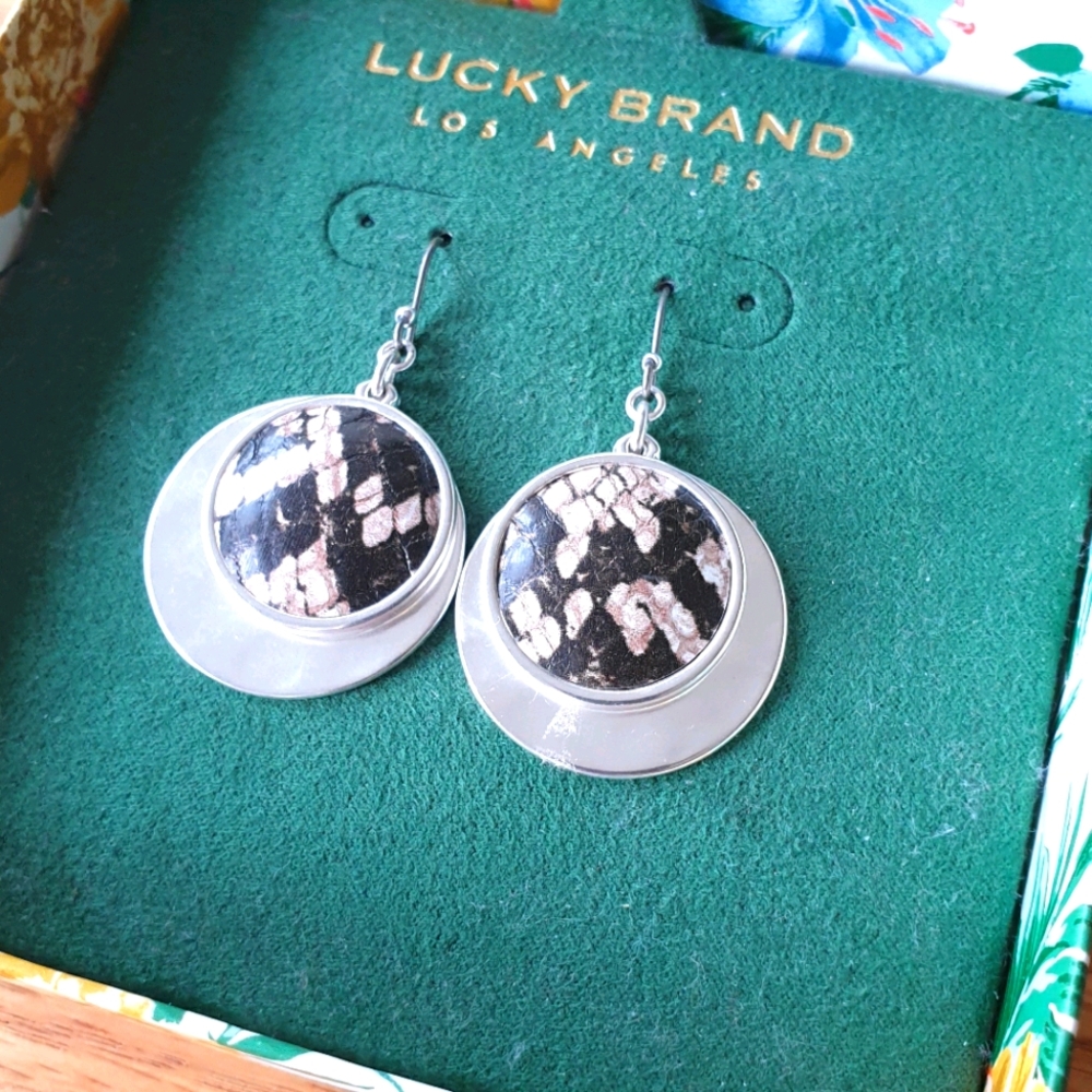 Snake Print Lucky Brand Silver Earrings